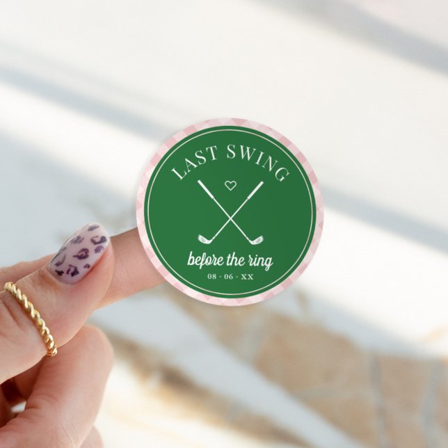 Sticker Rond Bachelorette de golf dernier Swing (Créateur téléchargé)