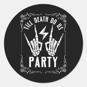 Sticker Rond Bachelorette Jusqu'à la mort Do Us Party Skeleton 