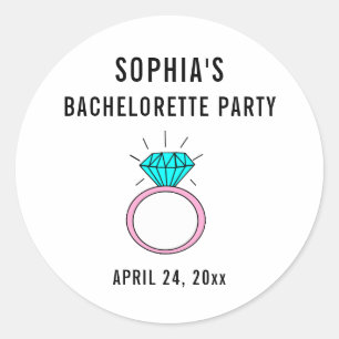 Sticker Rond Bachelorette Mariage de la fête de la petite fille
