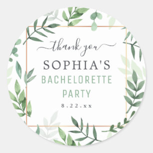 Sticker Rond Bachelorette Party Elegant Mariage aquarelle