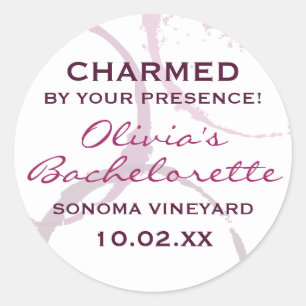 Sticker Rond Bachelorette Rustique Charming Burgundy Wine Stain