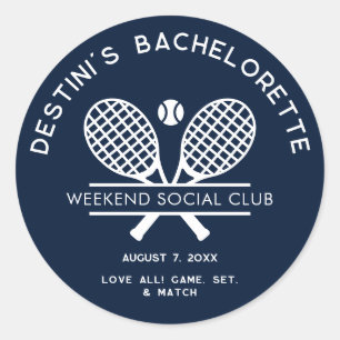 Sticker Rond Bachelorette Week-end Club de tennis de pelouse pe