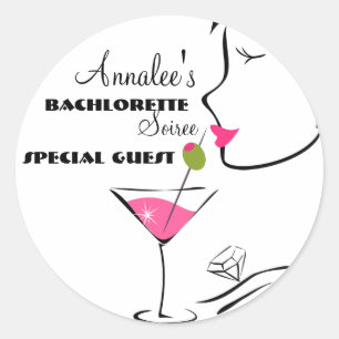Sticker Rond Bachlorette Martini
