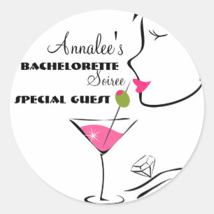 Sticker Rond Bachlorette Martini