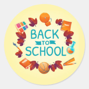 Sticker Rond Back to school