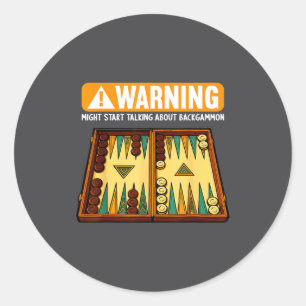 Sticker Rond Backgammon amusant