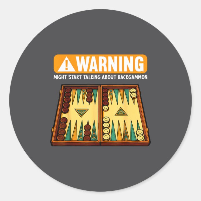 Sticker Rond Backgammon amusant  (Devant)