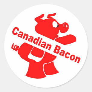 Sticker Rond Bacon canadien