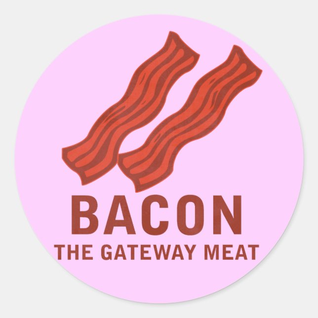 Sticker Rond Bacon, La Viande De Porte (Devant)