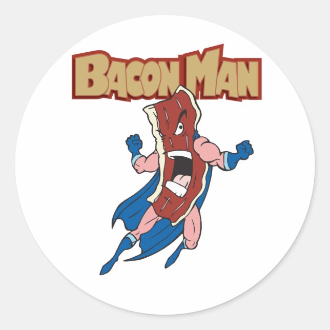 Sticker Rond Bacon Man (Devant)