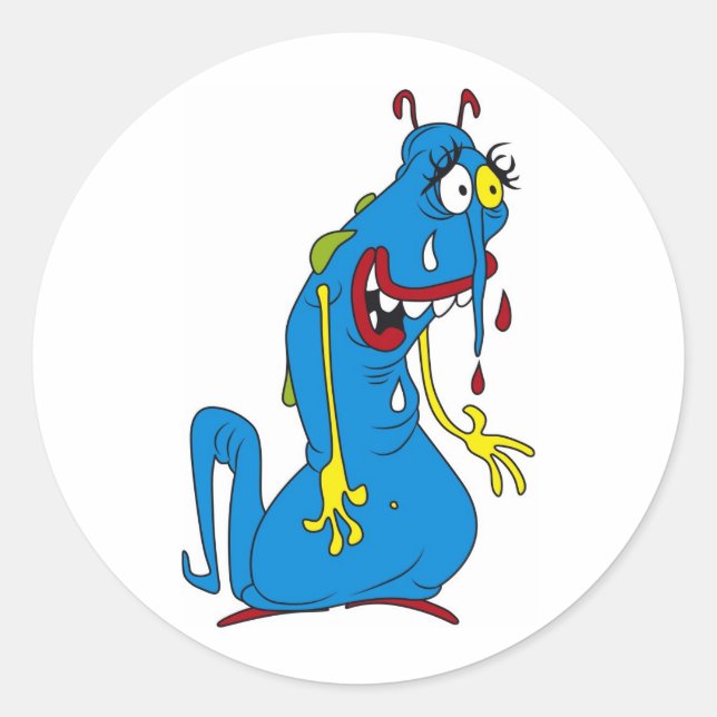 Sticker Rond Bactérie bleue (Devant)