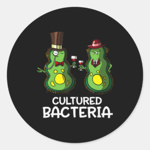 Sticker Rond bactérie cultivée en biologie drôle de science étu
