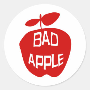 Sticker Rond Bad Apple Fun Slogan