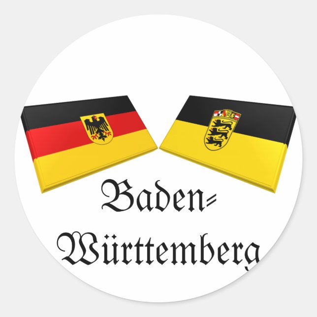 Sticker Rond Baden-Wuerttemberg, Allemagne Drapeau (Devant)