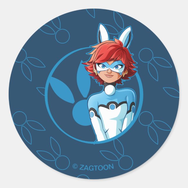 Sticker Rond Badge Bleu Bunnyx (Devant)