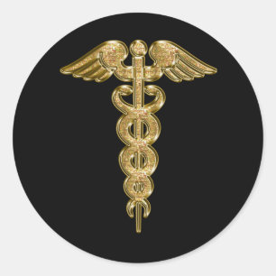 Sticker Rond badge d'alerte médicale Gold