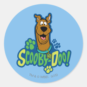 Sticker Rond Badge de caractère Empreinte de patte Scooby-Doo