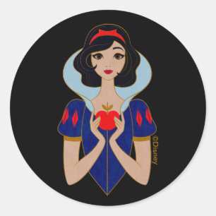 Sticker Rond Badge de caractère stylisé blanc neige