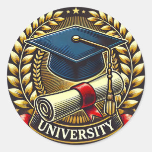 Sticker Rond Badge de célébration de fin d'études pour casquett