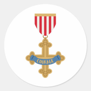 Sticker Rond Badge de courage
