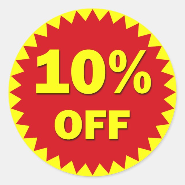 STICKER ROND BADGE DE DÉTAIL - 10 % DE BONNE OFFRE (Devant)