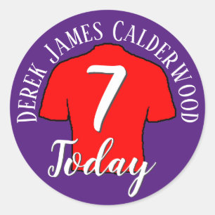 Sticker Rond Badge de football pour 7ème anniversaire à personn