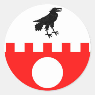 Sticker Rond Badge de Fort Populace de Barony of Raven