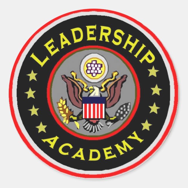 Sticker Rond Badge de l'Académie de leadership (Devant)