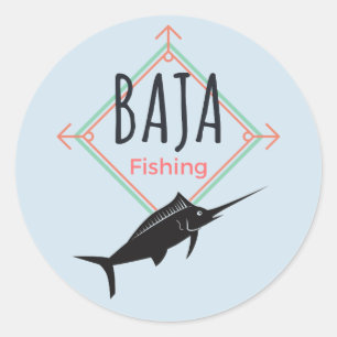 Sticker Rond Badge de pêche Baja
