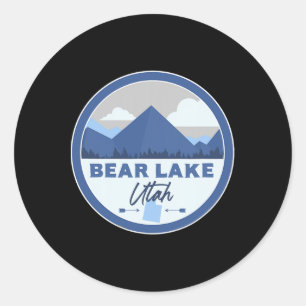Sticker Rond Badge de randonnée souvenir du lac Bear Utah Ut Mo
