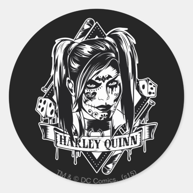 Sticker Rond Badge Harley Quinn (Devant)
