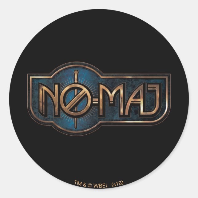 Sticker Rond Badge NO-MAJ™ en or et marbre (Devant)