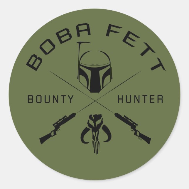 Sticker Rond Badge noir Boba Fett (Devant)