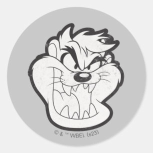 Sticker Rond Badge TAZ™ Evil Grin