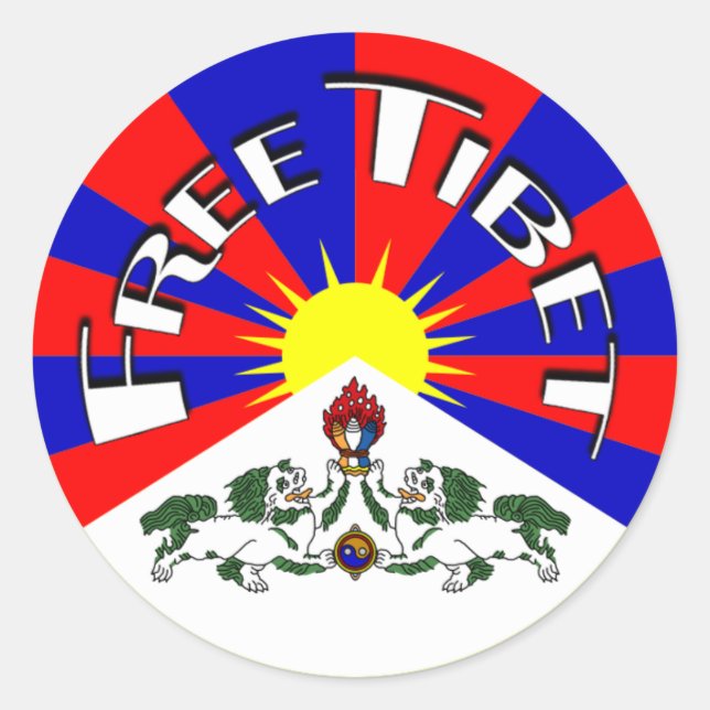 Sticker Rond Badge Tibet libre (Devant)