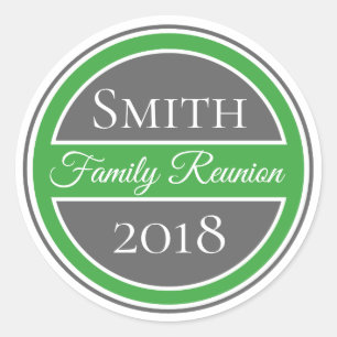 Sticker Rond Badge vert Reunion familiale