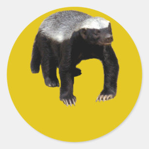 Sticker Rond Badger De Miel (Créez Votre Propre Discours En Bas
