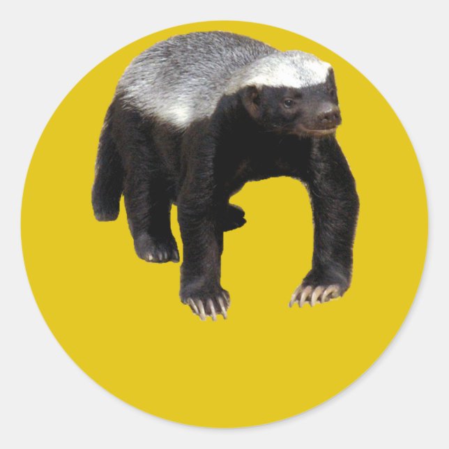 Sticker Rond Badger De Miel (Créez Votre Propre Discours En Bas (Devant)