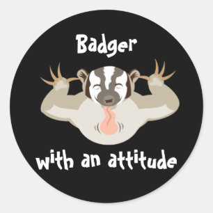 Sticker Rond Badgering Badger_Badger avec une attitude