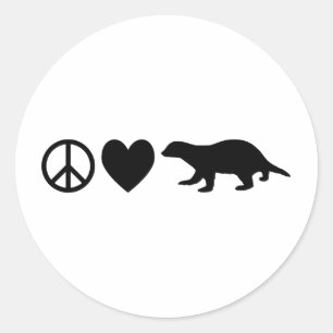 Sticker Rond Badgers de paix, d'amour et de miel