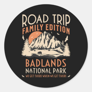 Sticker Rond Badlands Us National Park Family Road Trip Vacatio