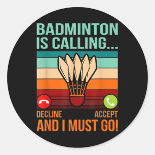 Sticker Rond Badminton Appelle Shutter Lover Player Coach Gr