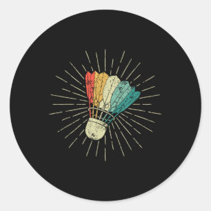 Sticker Rond Badminton Athlète Coloré Hommes Femmes Enfants Vol
