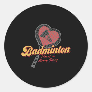 Sticker Rond Badminton Heart Dans Chaque Design De Swing