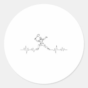 Sticker Rond Badminton Heartbeat Navette Garçons Enfants Jeunes