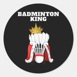 Sticker Rond Badminton King _ Mens Badminton Player Shirt Boys