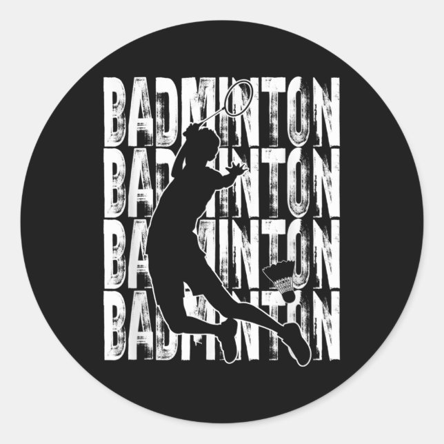 Sticker Rond Badminton Lovers Theme Graphic Design  (Devant)