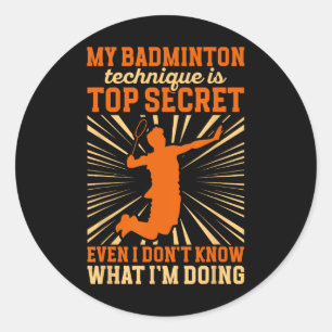 Sticker Rond Badminton Player My Badminton Technique