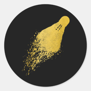 Sticker Rond Badminton Player Vintage Badminton