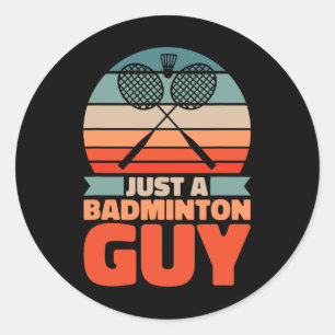 Sticker Rond Badminton Rétro - Navette Vintage Juste Un Badmint